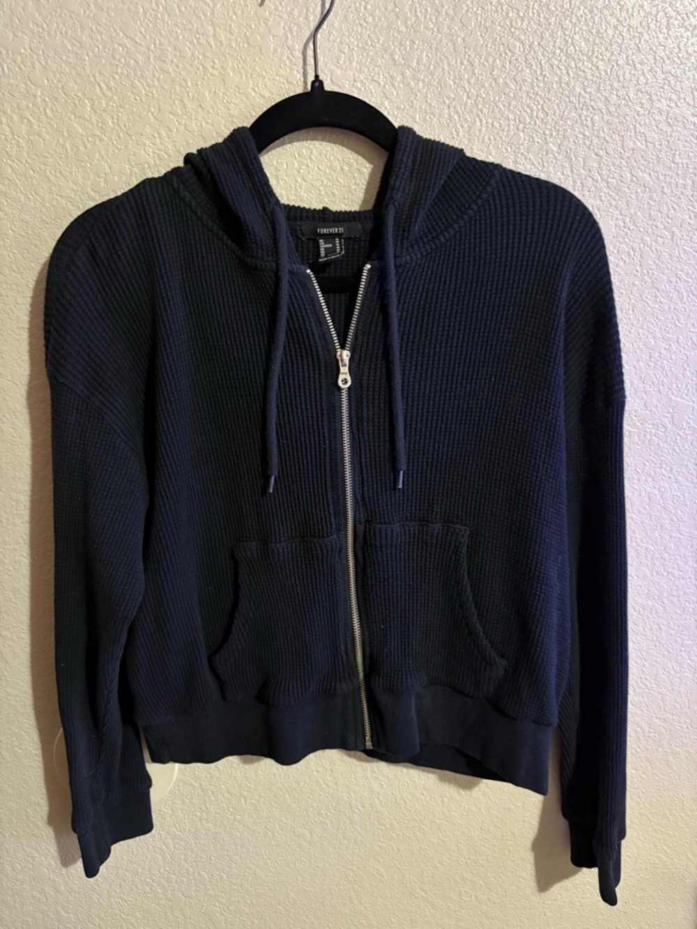 waffle zip up hoodie